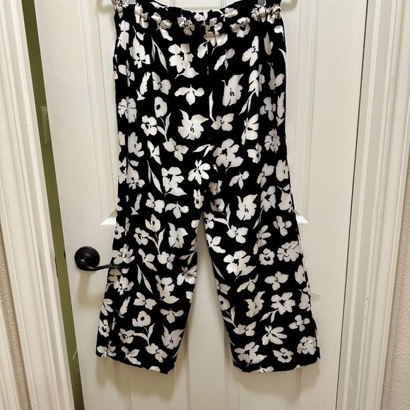 Jules & Leopold Summer Pants Women's Size M Floral Print Crop Wide Legs Flowy - Picture 13 of 15